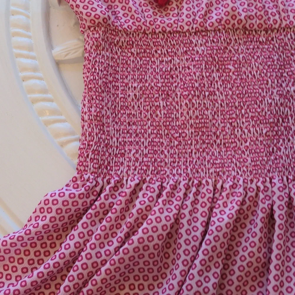 CEZELE  Pink Geometric Bohemian Summer Midi Dress Small - Picture 10 of 17